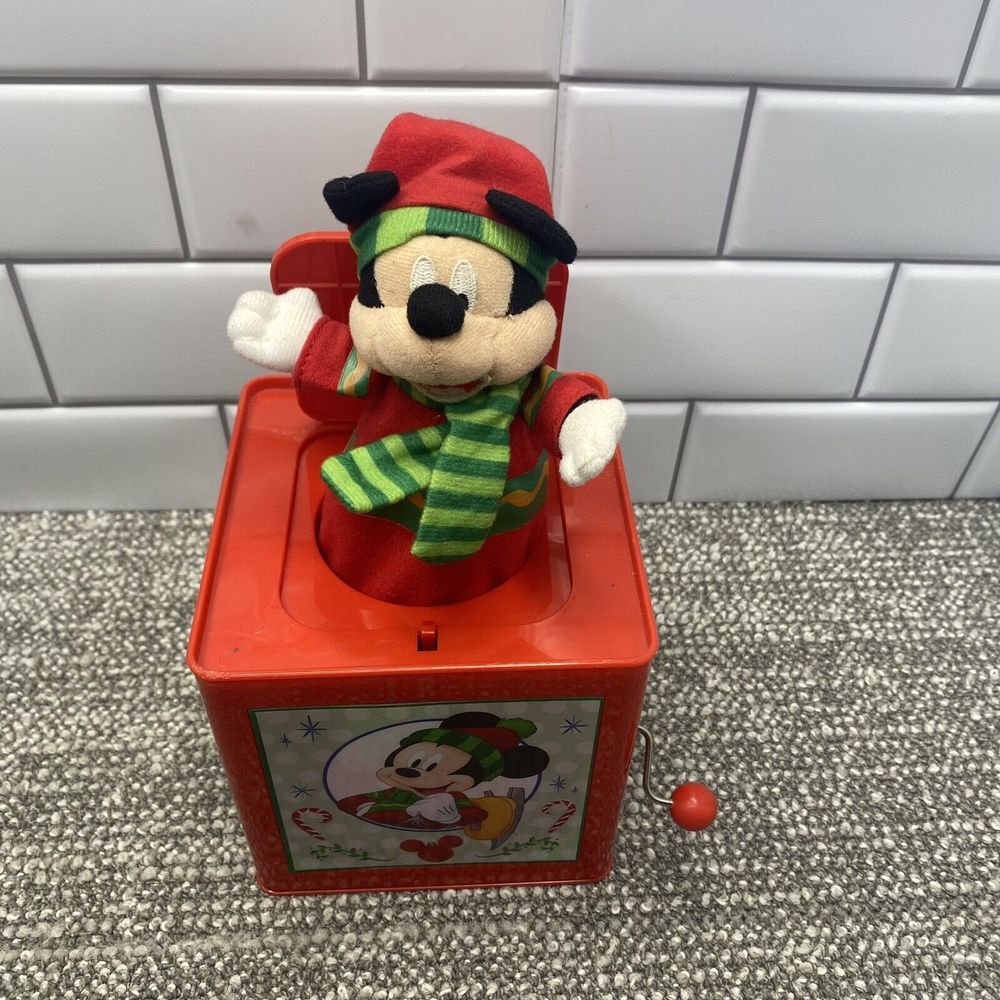 Gemmy Mickey‎ Mouse Jack In Box Musical 2020 Christmas Holiday Tested Works HG17